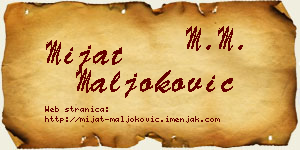 Mijat Maljoković vizit kartica